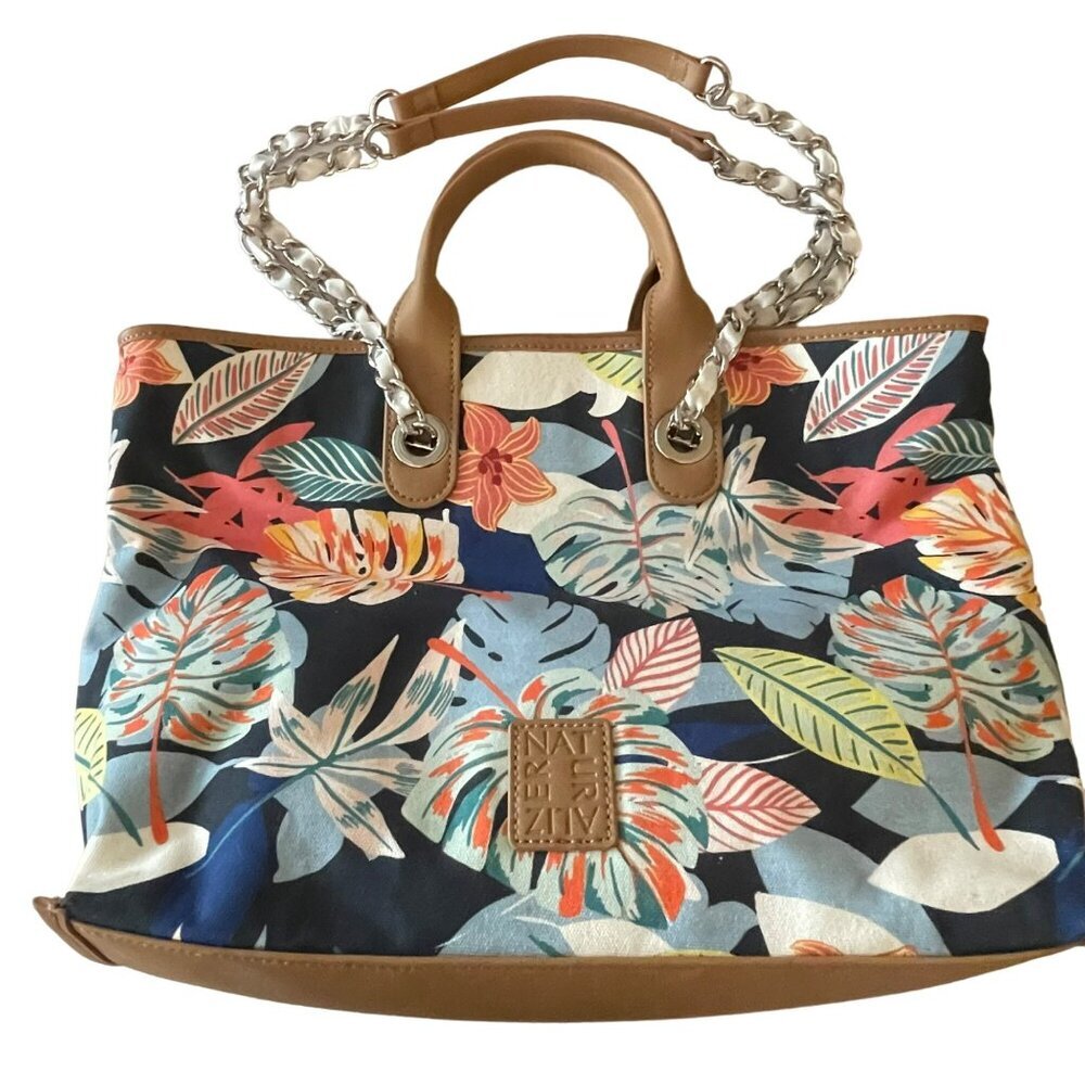 NATURALIZER Canvas Shoreline Tropical Handbag Double strap